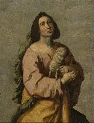 Francisco de Zurbaran Saint Agnes Spain oil painting artist